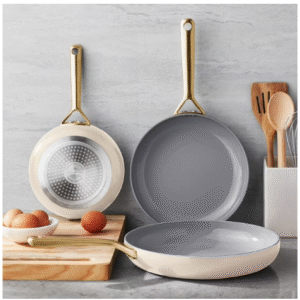 Member's Mark 3-Piece Modern Ceramic Fry Pan Set, Assorted Colors