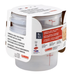 Cambro Round Translucent Container with Lid 6 qt., 2 pk.